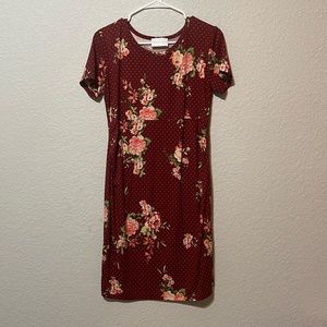 French Grey Floral Maternity Dress